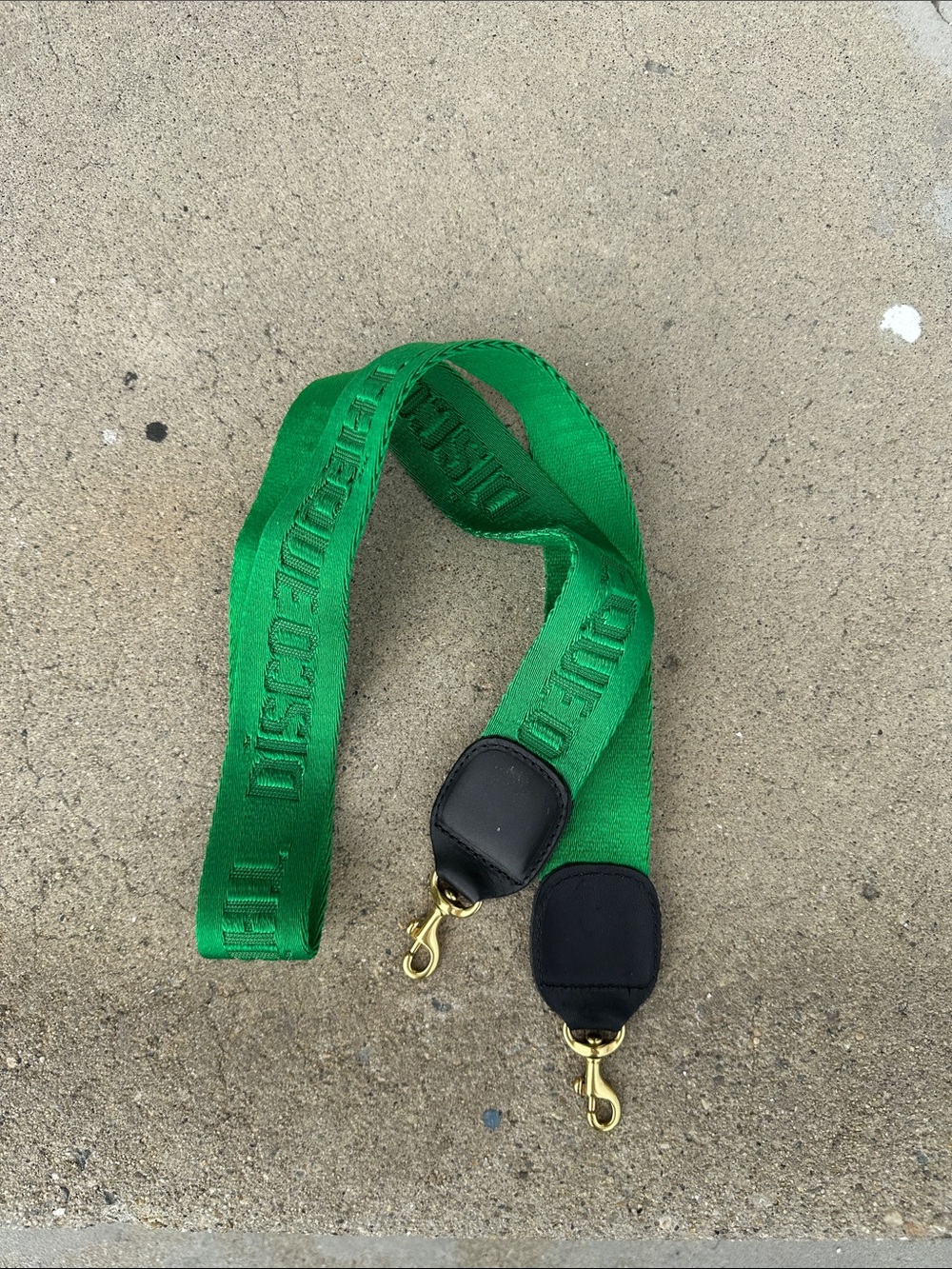 Green Wide Cross Body Strap for Bags with Gold Hardware
